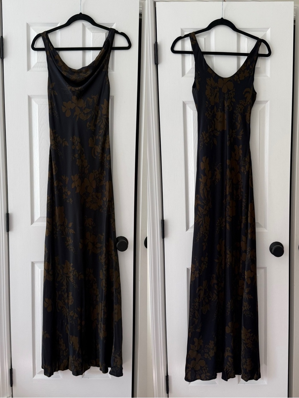 Reformation Annabelle Silk Floral Gown Maxi Dress Night Garden Black Brown - Picture 3 of 11